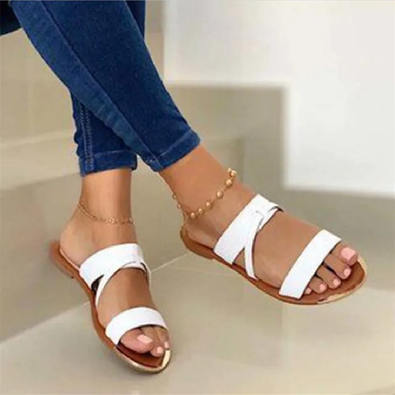 

Women Sandals Summer Shoes Clip Toe Casual Buckle Ladies Slides Fashion Beach Shoes Female Flats Slippers New Flip Flops