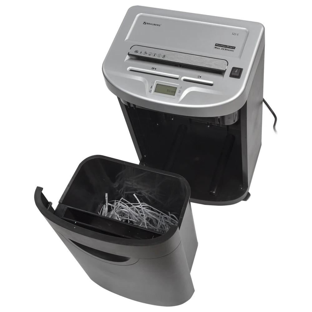 Уничтожитель (шредер) BRAUBERG S22-S 531773 CD 2 уровень секретности полоски 4 мм 22 листа 35 л |