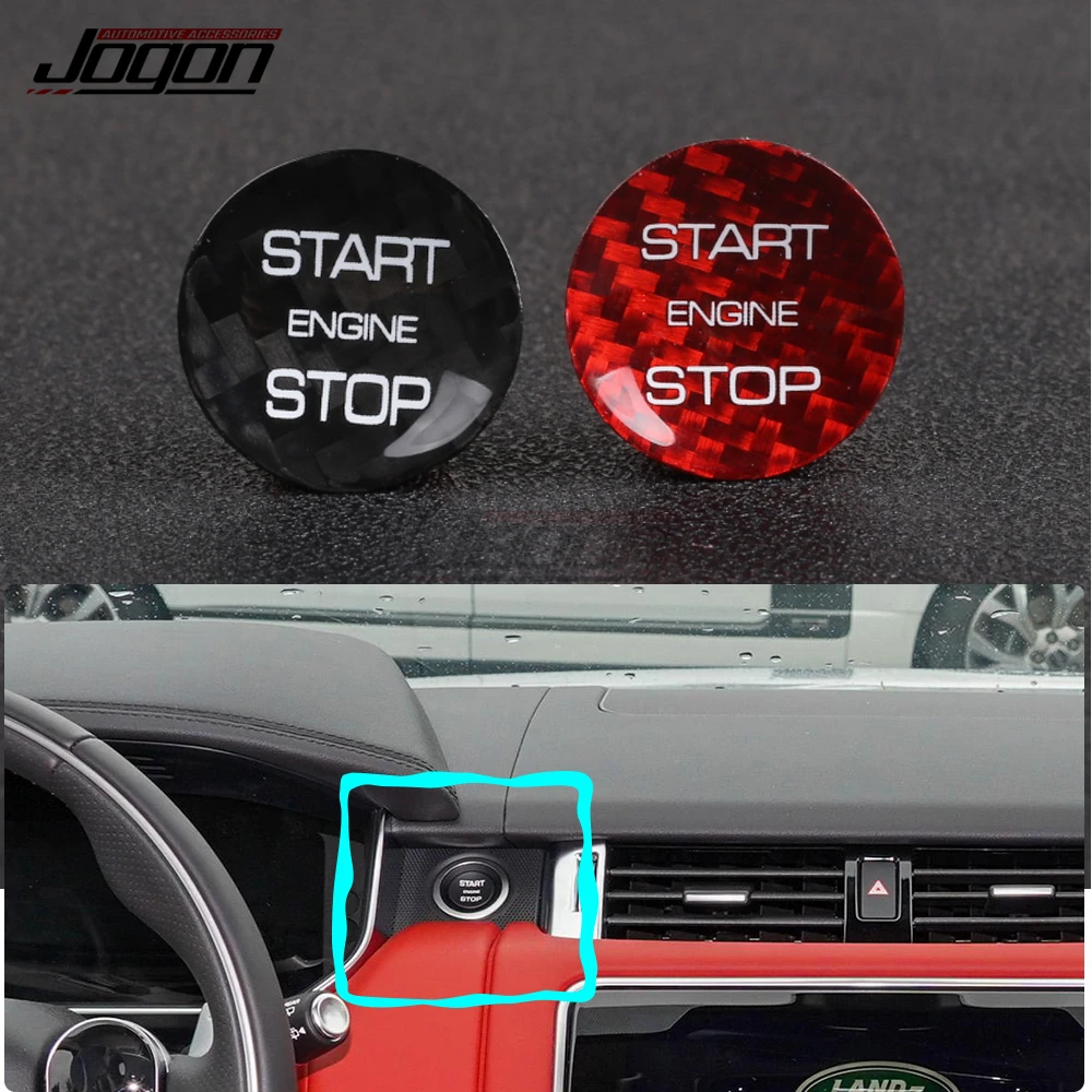 

Car Engine Button Carbon Fiber Start Stop Switch Sequins Sticker Cover Trim For Land Rover Discovery Sport Range Rover Defender