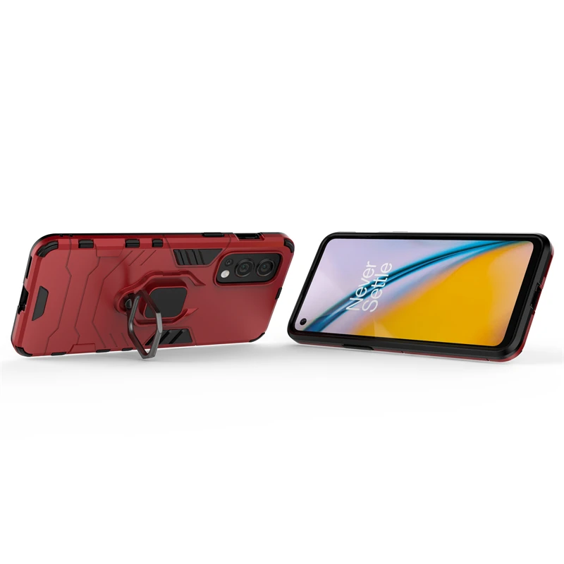 For OnePlus Nord2 Case Armor Finger Ring kickstand Shockproof  Bumper Hard Case For OnePlus Nord 2 Cover For OnePlus Nord2 5G