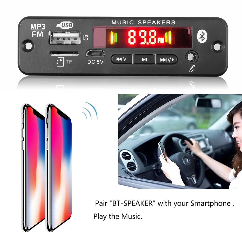 2*20 Вт стерео Bluetooth 5 0 MP3-плеер декодер плата 12 в 40 усилитель автомобильный