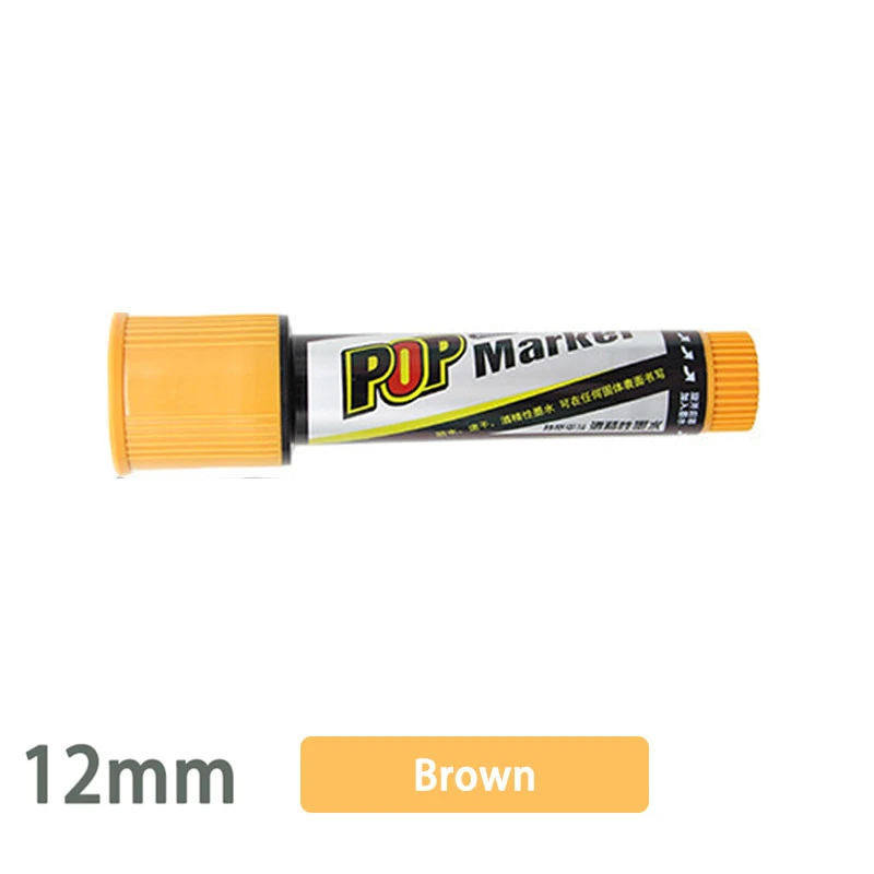 12mm Brown Несколько цветов Несколько ручек маркеры Кисть ручка ручная роспись плакат кисть фломастер на масляной основе может быть крашена поп-ручка - Цвет: 12mm Brown
