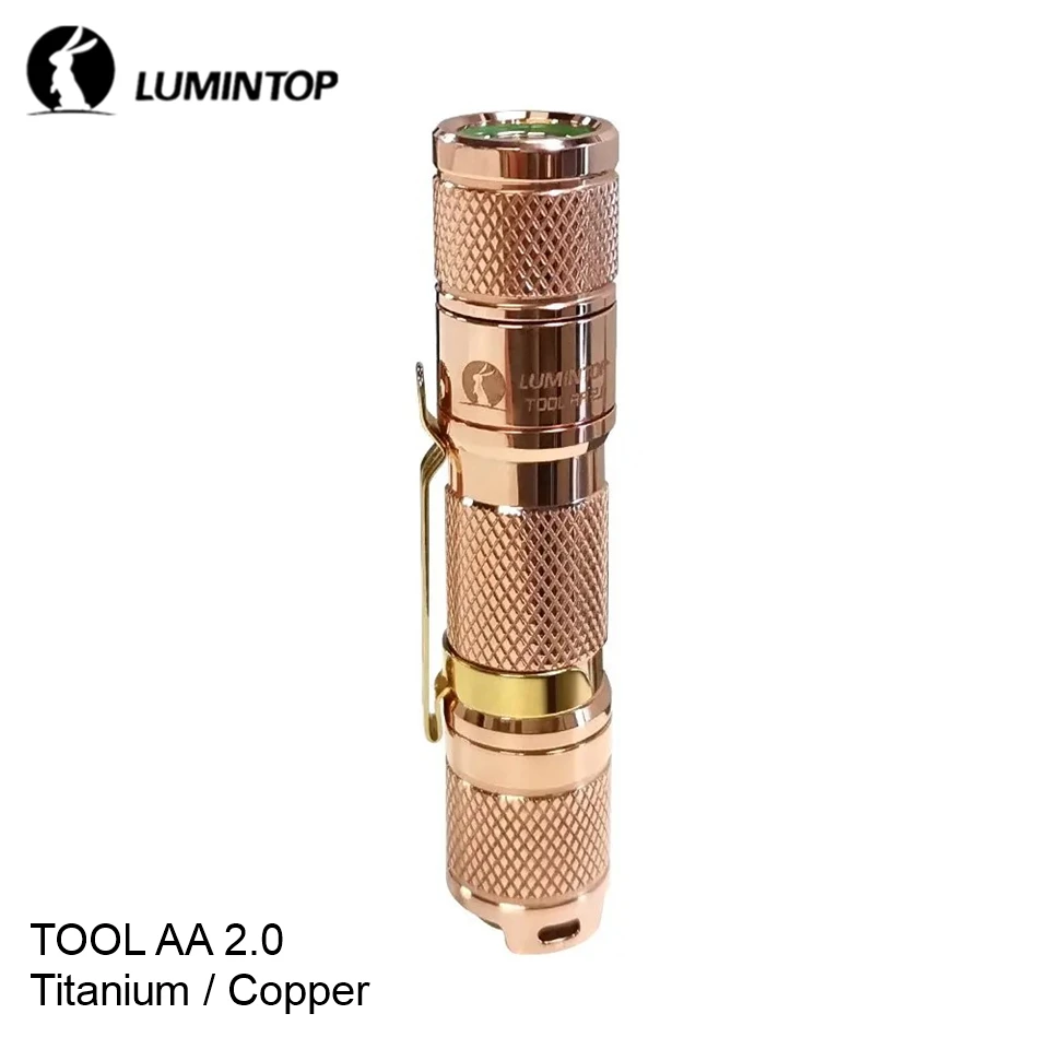 

Lumintop TOOL AA 2.0 Titanium Copper Cree XPL HD LED Camping Flashlight Small Bright Key-chain AA 14500 Hand Torch with Diffuser