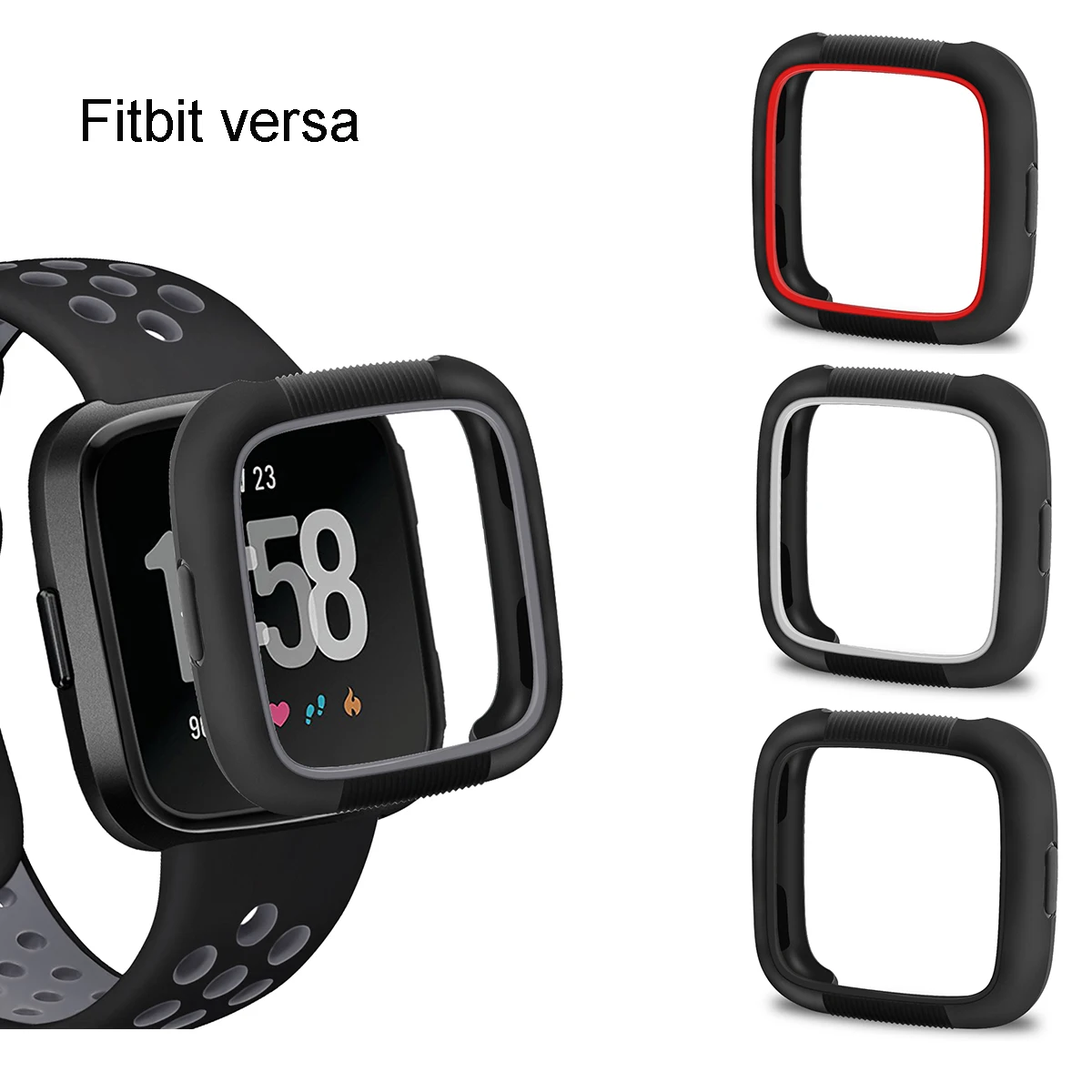 Защитный чехол для экрана Fitbit Versa из силикона и ТПУ с защитой от падения