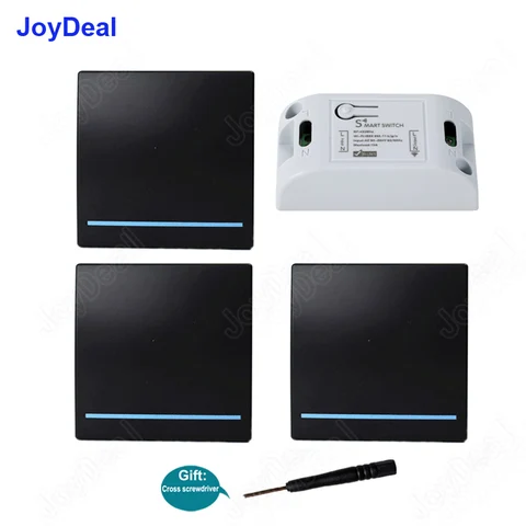 JoyDeal 433 МГц 86 Тип Портативный вкл/выкл Беспроводной Выключатель Света RF пульт дистанционного управления AC 110 В 220 в приемник 1CH умная настенная панель Переключатель