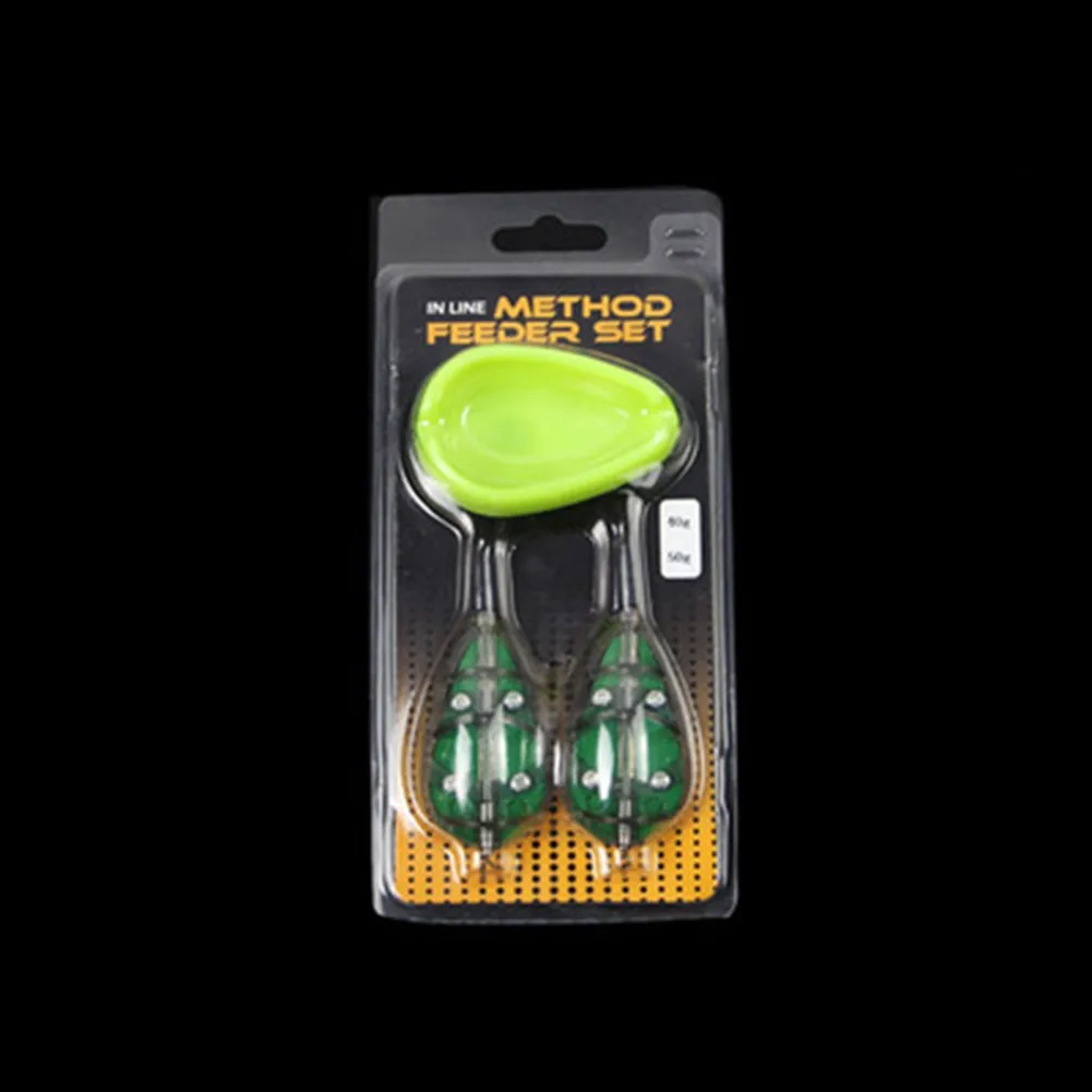 

Inline Method Feeder With Belt Mould 2+1 Bait Cage Set For Carp Fishing In-Line Flat Tackle Tool Groundbait Tackle Accessories