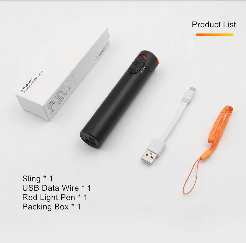 DHL Free Shipping TriBrer USB Charging 10km red fiber pen rechargeable 20mW red light source test polishing pen 30mW VFL 1800mAh