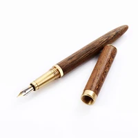 2021 brass sandalwood fountain pen golden trim calligraphy pen finance supplies business gift