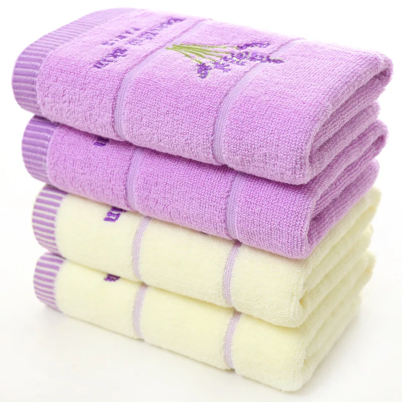 Quality Cotton Plain Embroidered Lavender Green Tea Fragrance Towel Soft Terry Dyed | Дом и сад