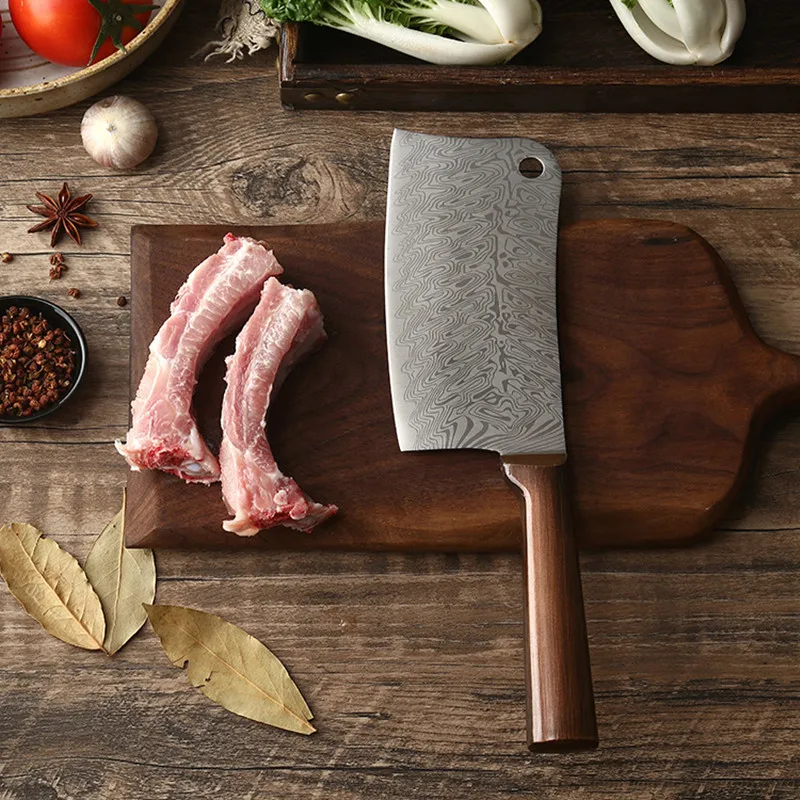 Нож из дамасской стали в виде рыбной кости шеф-повар кухонный острый резец