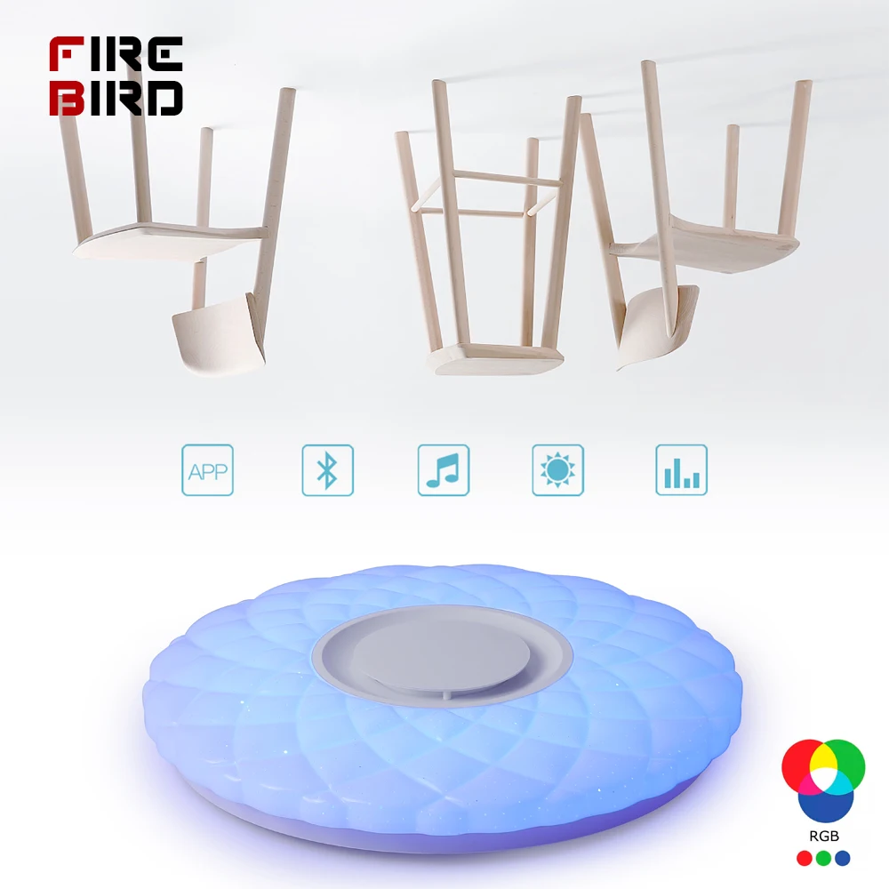 Современные светодиодные потолочные лампы Домашний Светильник ing XU-36W 52 Вт RGB приложение Bluetooth музыкальный светильник для спальни лампы для гостиной умный потолочный светильник