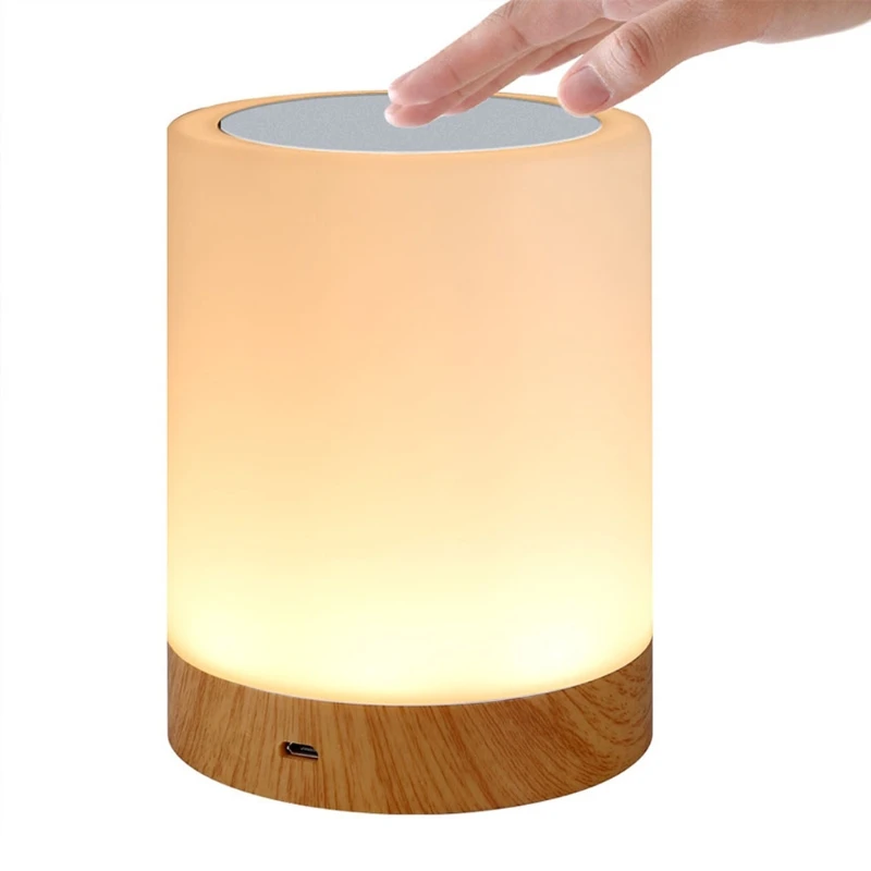 

LED Bedside Lamp Dimmable Night Light Portable Bedroom Table Lamp Rechargeable Colourful Light