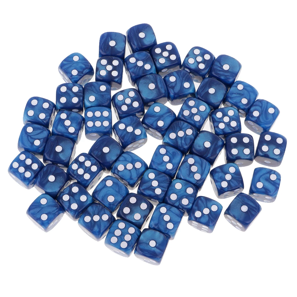 

50Pc/Pack Dotted Dice Table Game Die 16mm Dotted for Party Role Playing Game Parties Board Game Dices Polyhedral Dice