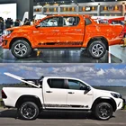 Автомобильные аксессуары, 2 шт., виниловые наклейки для TOYOTA HILUX, для боковой двери, полосатые наклейки