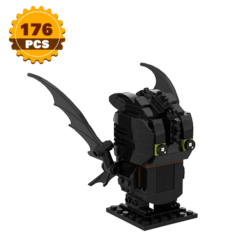 

Moc How To Train Your Dragoned Toothlessir Brickheadz Building Blocks Anime Toys Figure Assembled Model Toys for Boys Gifts