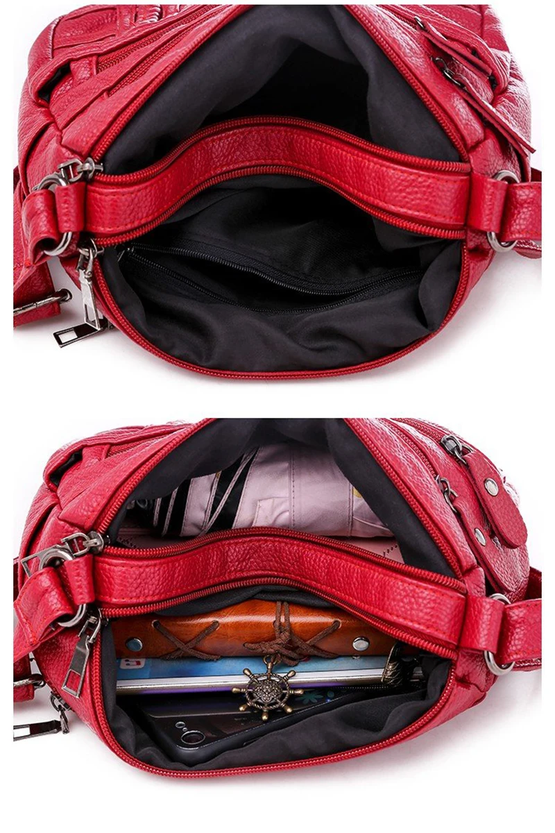 Женская сумка мягкая через плечо из искусственной кожи с многослойным покрытием