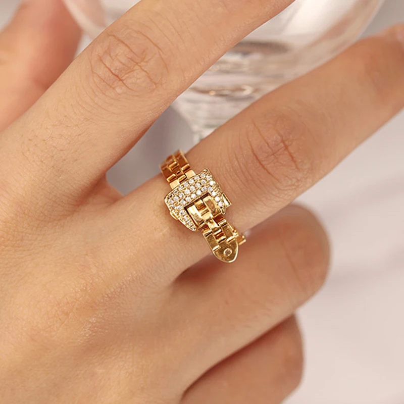 

Европейский и американский нишевой дизайн ins сетчатый красный изысканный позолоченный простой модный Индивидуальный Регулируемый кольцо