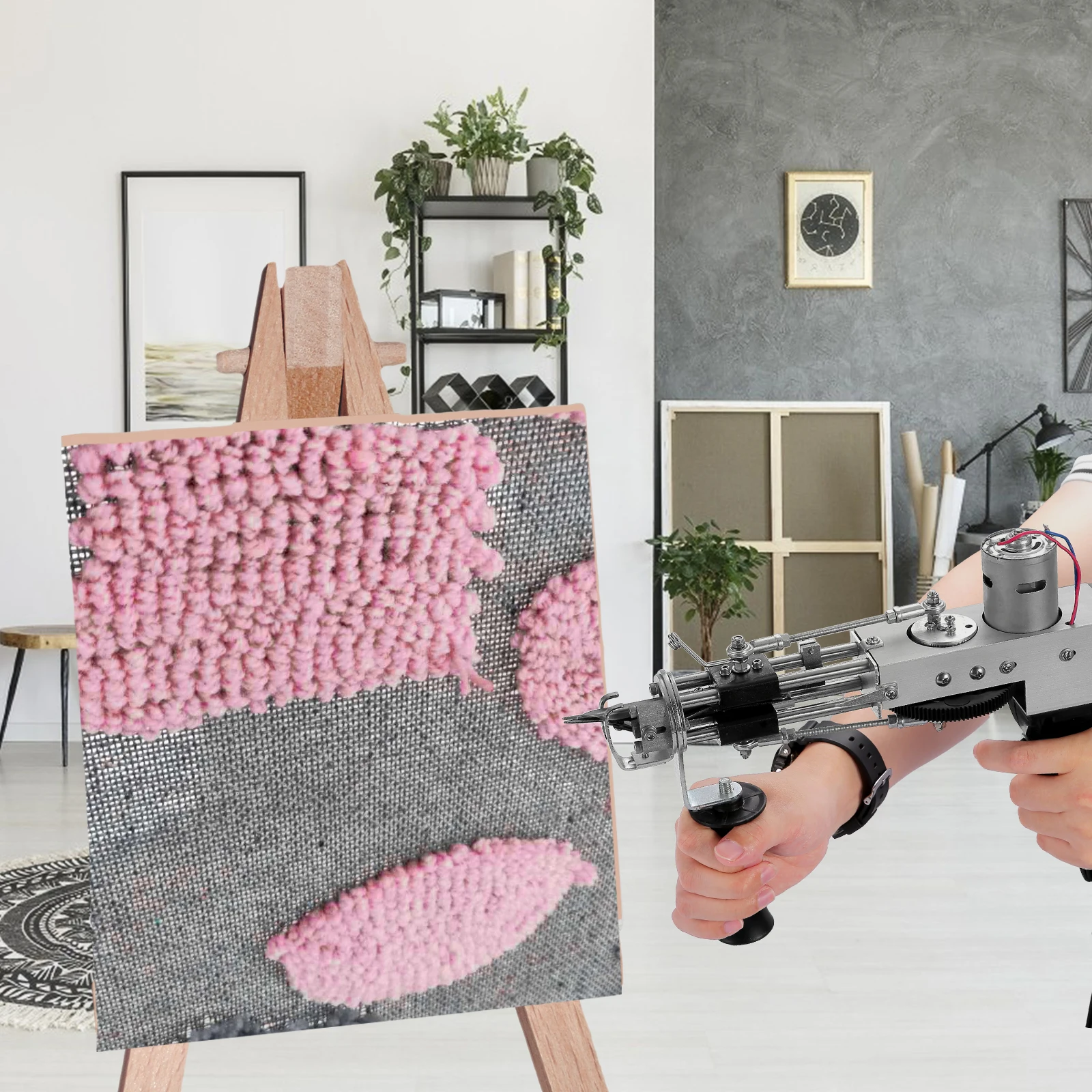 Черный Электрический ковер Tufting пистолет Ткачество машина срезанная петля ворс