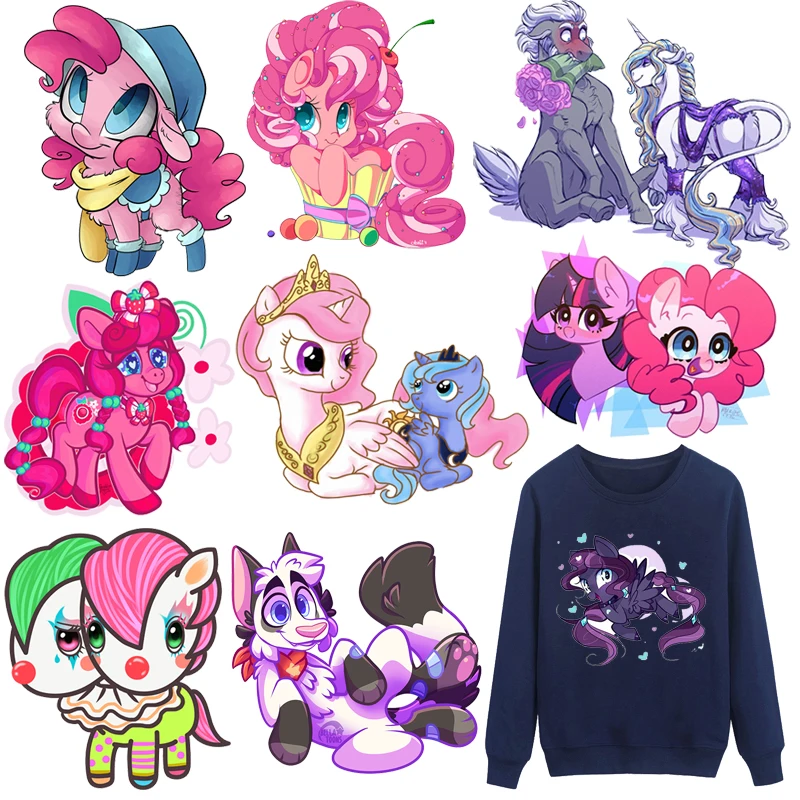 

Cute Unicorn Patches Pony Thermal Stickers on Clothes Iron-on Transfers for Clothing Thermoadhesive Patch Diy Applique for Kids
