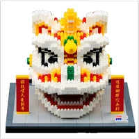 balody 16157 china spring festival lion dance animal 3d model diy mini diamond blocks bricks building toy for children no box