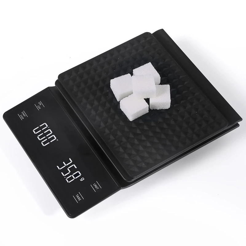 

Hand Drip Coffee Scale 0.1G/3Kg Precision Sensors Kitchen Food Scale with Timer Include Waterproof Silicone Pad