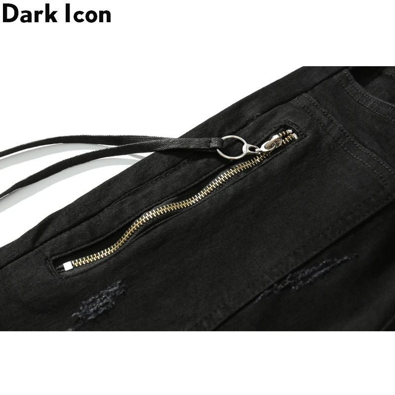 Мужские джинсы в стиле хип хоп Dark Icon рваные байкерском уличные брюки с боковой