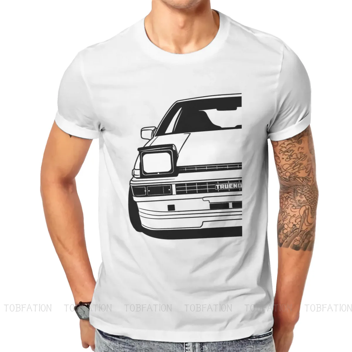 Футболка Hachiroku Trueno Harajuku Initial D AE86 Takumi Fujiwara Ituki Аниме Стиль Топы мужская с коротким