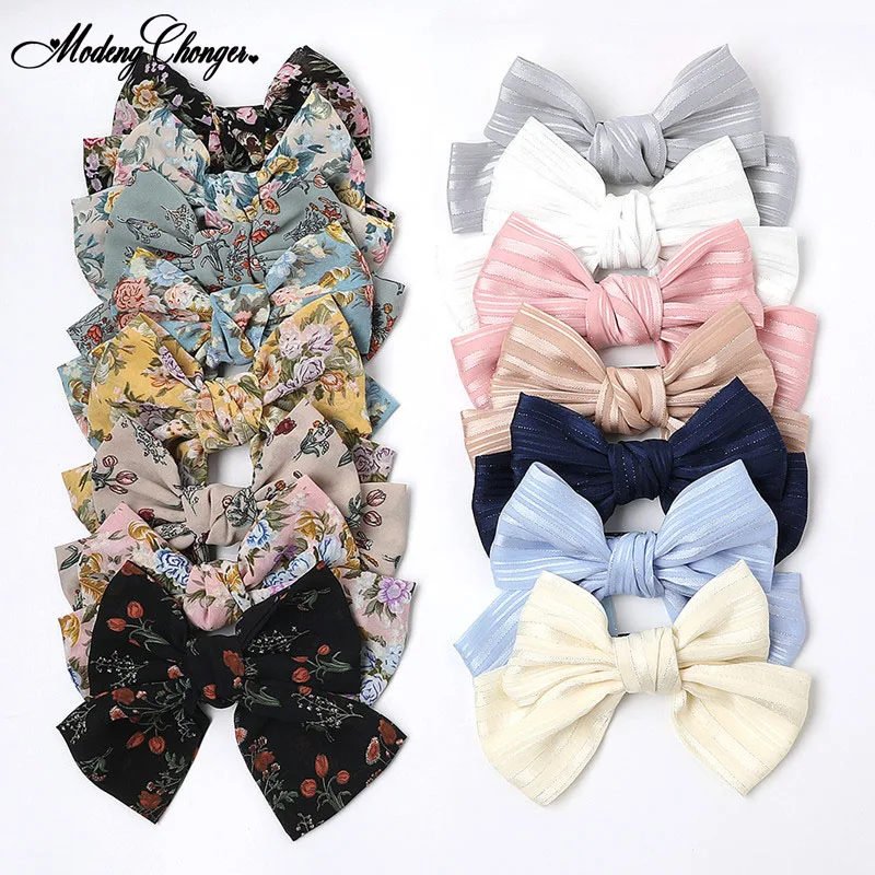 

1PC Satin Two Layer Barrette Bows Quality Big Hair Bow Ties Hair Clips Hairgrip Girl Hair Accessories for Women Bowknot Hairpins