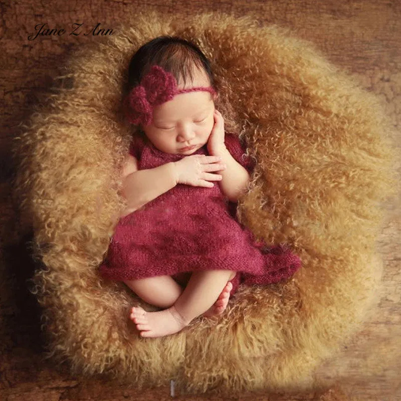 

Wool Blanket Newborn Studio Photo Prop Full Moon basket filler multi-colors backdrop studio shooting accessories 55-60cm