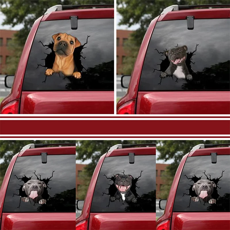 

Funny Dog In The Crack Vinyl Auto Stickers Decals Motorcycle Accessories Car Window Decorative Goods Decorative New