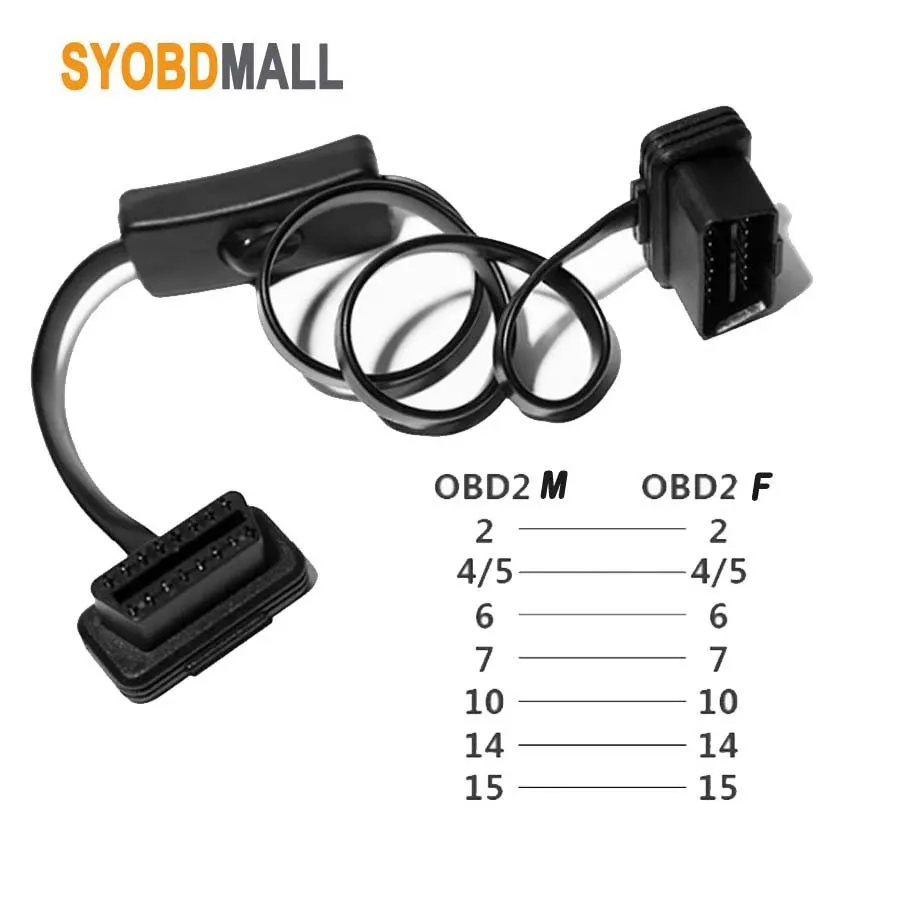 Высококачественный 16-контактный удлинитель OBD2 с переключателем ультратонкий