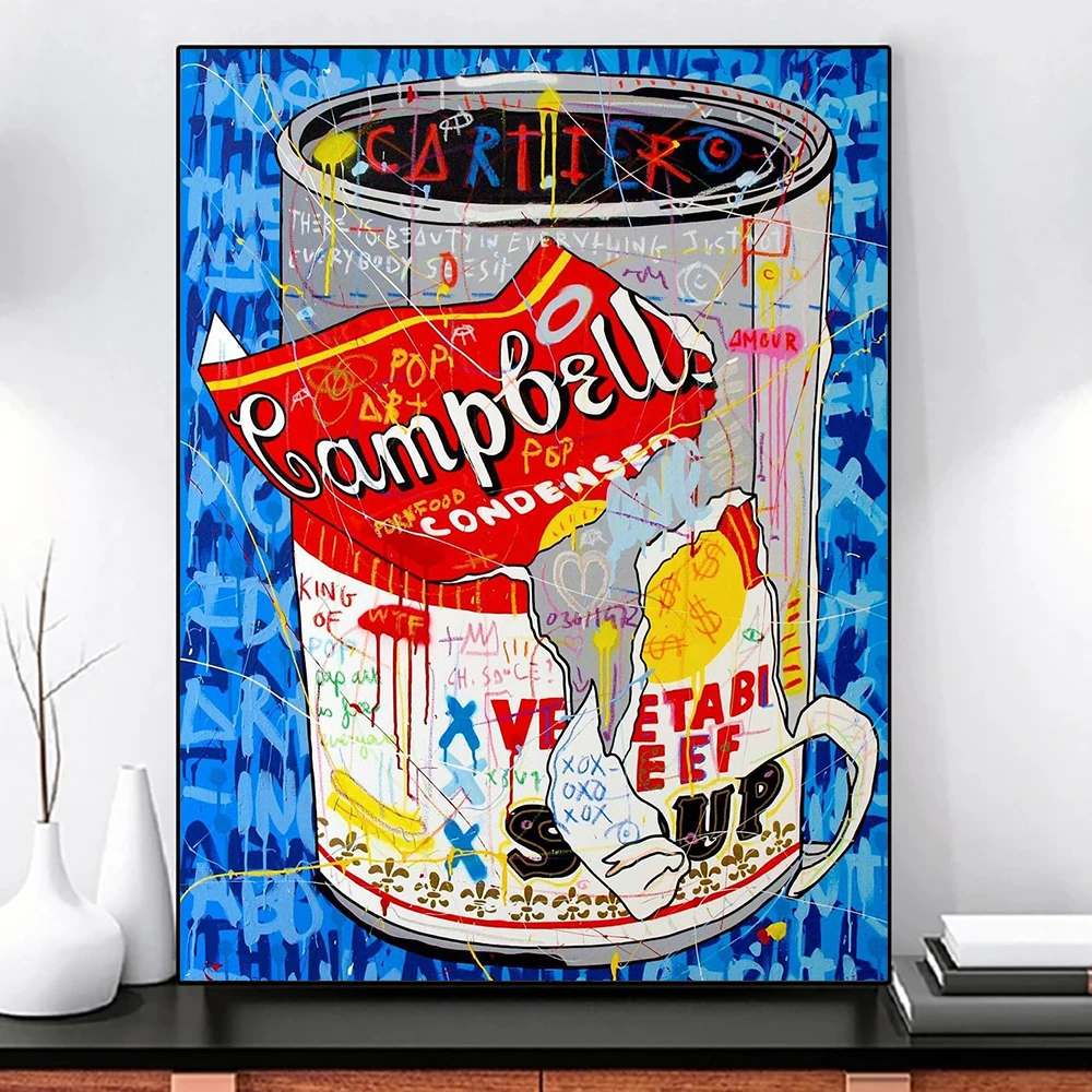 

Graffiti Pop Art Andy Warhol Tomato Soup Poster HD Prints Wall Art Painting Abstract Picture Modern Living Room Home Decor