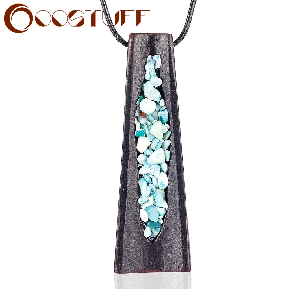 Винтажное длинное ожерелье из черного дерева для женщин ювелирные изделия