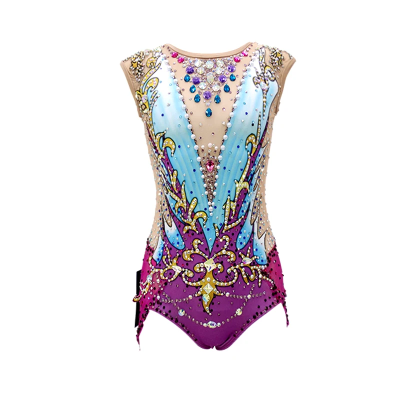 

LIUHUO Rhythmic Gymnastics Leotards with Rhinestone Performance Latin Dance Dress for Competition Figure Girls' Ballet Costume