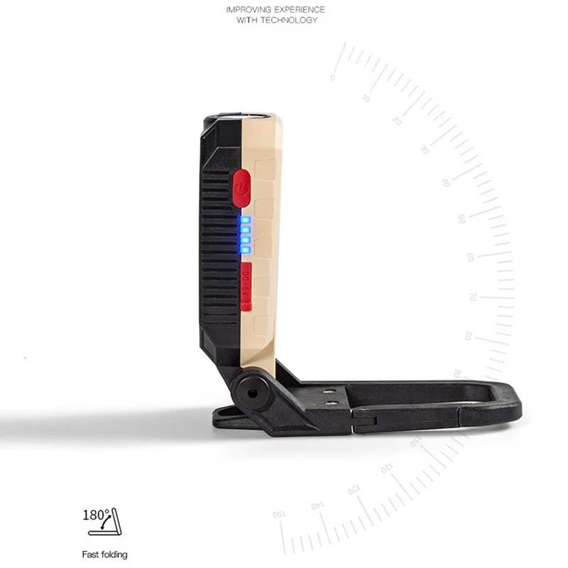 

4 Modes LED Work Light USB Rechargeable Foldable Camping Lamp with Hook Portable Magnet Lantern Flashlight for Outdoor