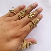 retro punk exaggerated snake ring for men fashion opening adjustable snake ring for women men party finger jewelry gift