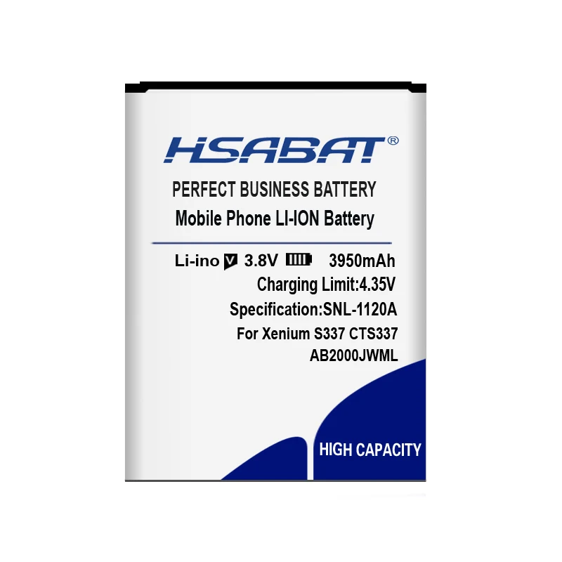 HSABAT 100% Tested New High Quality 3950mAh Battery for Philips Xenium CTS337 S337 AB2000JWML In Stock | Мобильные телефоны и