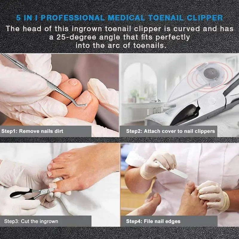 

Medical-Grade Carbon Steel Nail Clipper Cutter Professional Manicure Trimmer High Quality Toe with Clip Catcher False Nail Tips