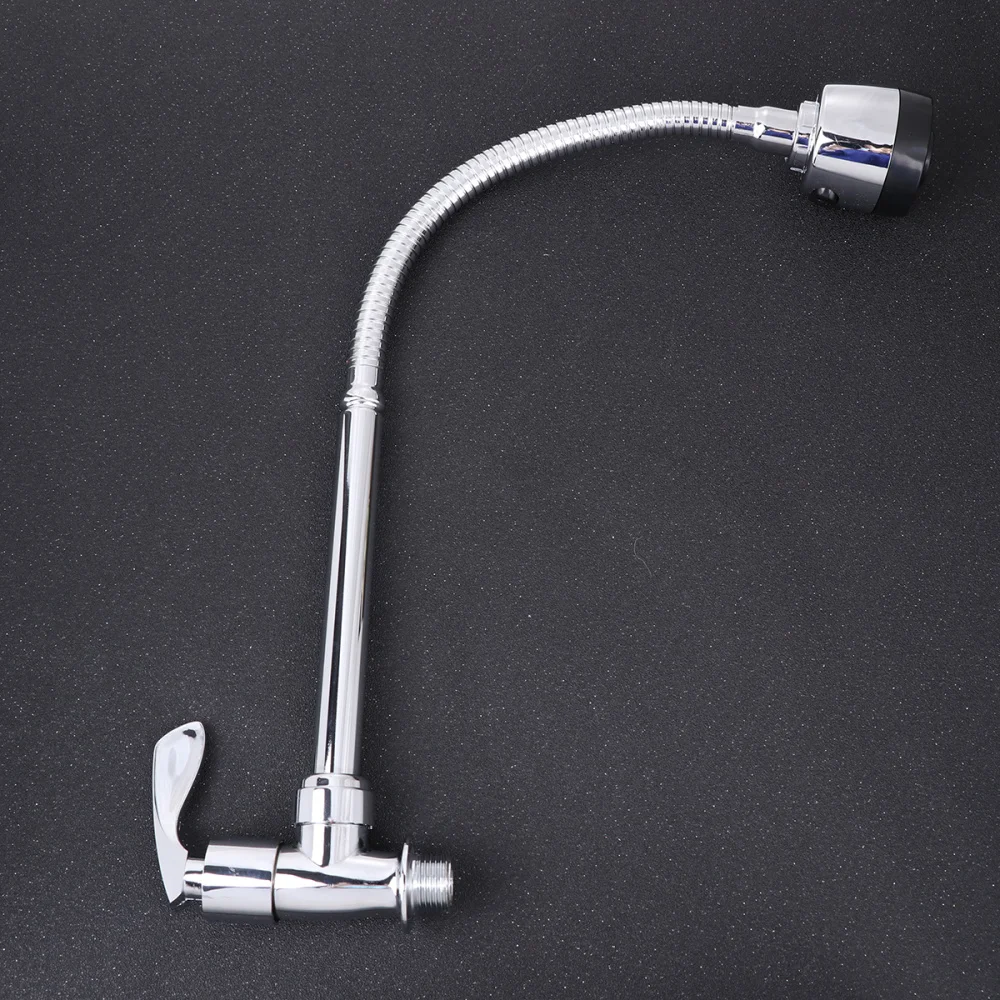 

Flexible Cold Water Plating Kitchen Universal Single Holder Single Hole Zinc Alloy Kitchen Faucets Basin (Silver)