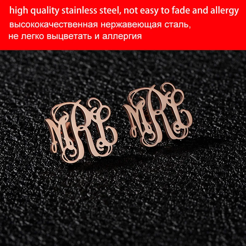 Custom Stud Earrings Monogram Name For Women Bijoux Personalized Earring Customized Brincos Jewelry | Украшения и аксессуары