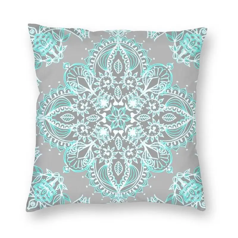 

Мягкая декоративная наволочка для подушки в виде мандалы с цветочным узором