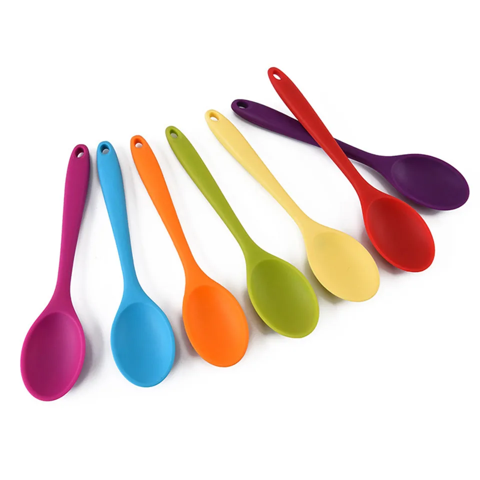 

Ayevin Small Kid Silicone Soup Spoons Serving Teaspoon for Coffee Tea Bath Salts Soft Spoons Training Feeding for Baby Kids