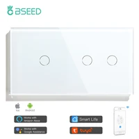 bseed 3 gang wifi touch switch eu standard smart switch with glass 157mm panel home improvement work tuya smart life