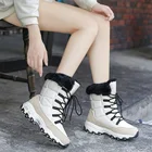 Женская обувь, новинка, хлопковая обувь, зимние высокие ботинки для снега, обувь для отдыха на открытом воздухе, средней высоты, нескользящая обувь на толстой подошве от производителя