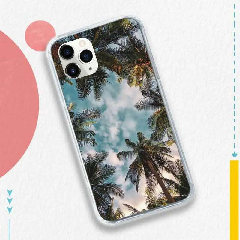 

Coconut tree sunset sea beach Phone Case for iPhone 11 12 mini pro XS MAX 8 7 6 6S Plus X 5S SE 2020 XR luxury design shell