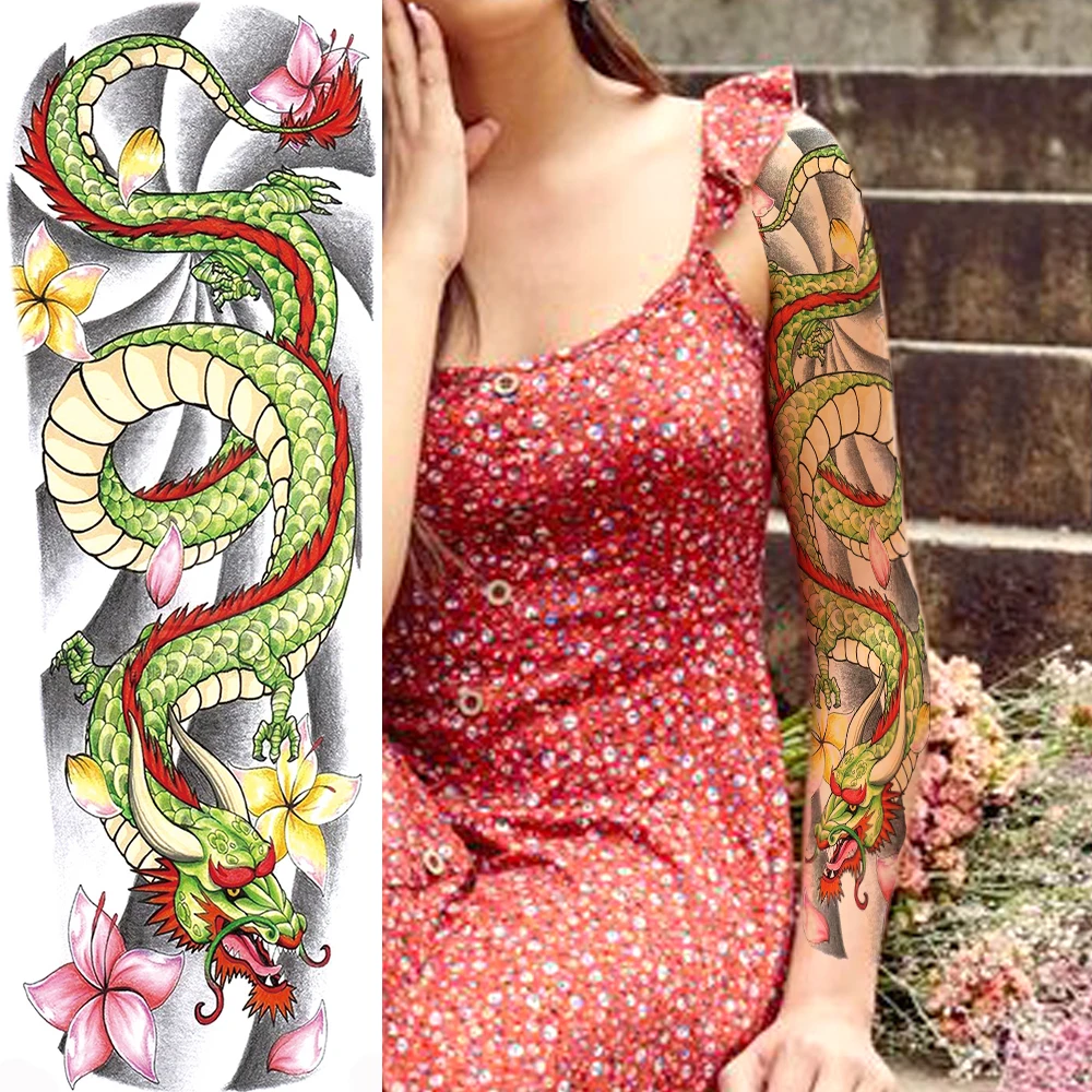 Будда Лотос длинный размер Временные татуировки наклейка для женщин мужчин