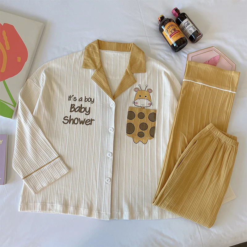 Пижама женская весенне-осенняя с оленем новинка 2021 хлопковая зимняя одежда