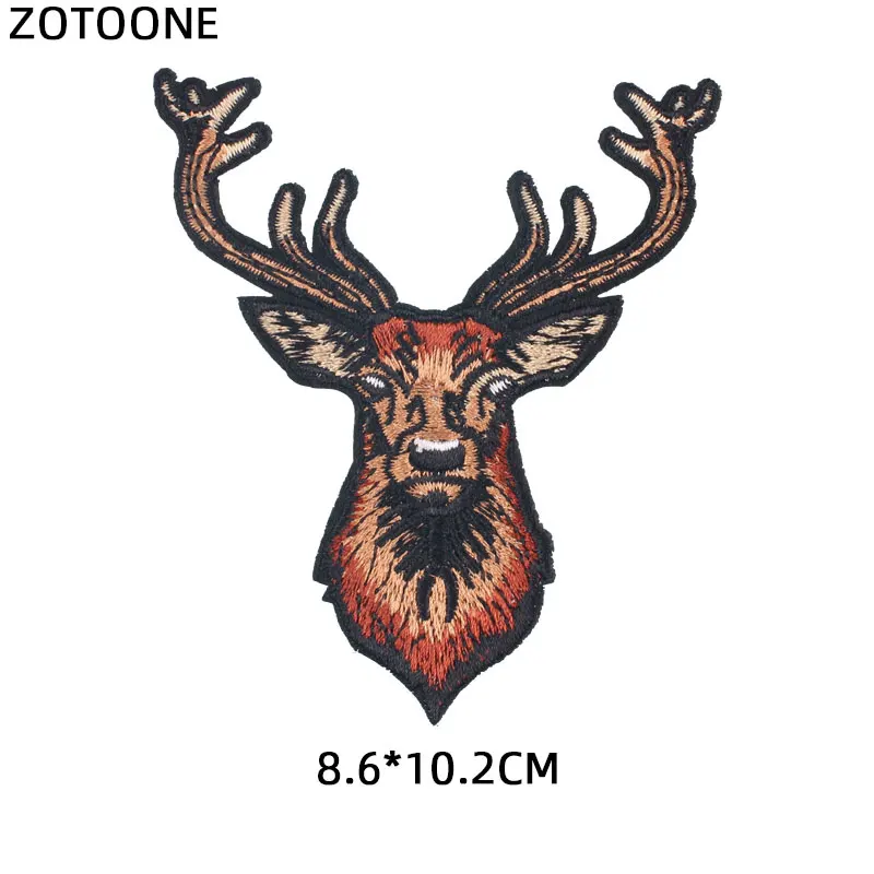 ZOTOONE/нашивки с изображением оленя утюга для одежды вышивкой в полоску на одежде