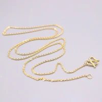 real pure 24k yellow gold chain best women gift 1mm width o link necklace 2 6g 18inch 45cm