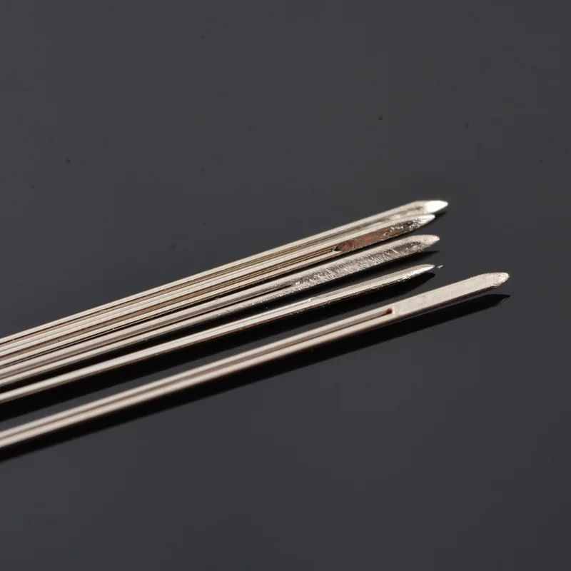 5 шт. бисер иглы 0 3 мм Threading String/шнур булавки серебристого тона рукоделие